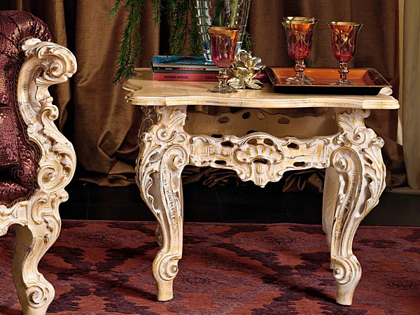 Niedriger quadratischer Couchtisch aus Massivholz Modenese Luxury Interiors 11620 Fabrik MODENESE GASTONE aus Italien. Foto №1