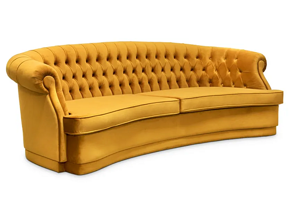 Dreisitzer Sofa mit gepolsterter Rückenlehne aus Samt BRABBU Maree II Fabrik BRABBU aus Italien. Foto №1