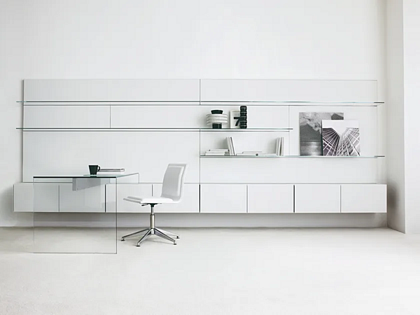 Wandmontiertes Regal aus Glas und Holz Gallotti&Radice Elle Plus 10 Fabrik Gallotti & Radice aus Italien. Foto №1