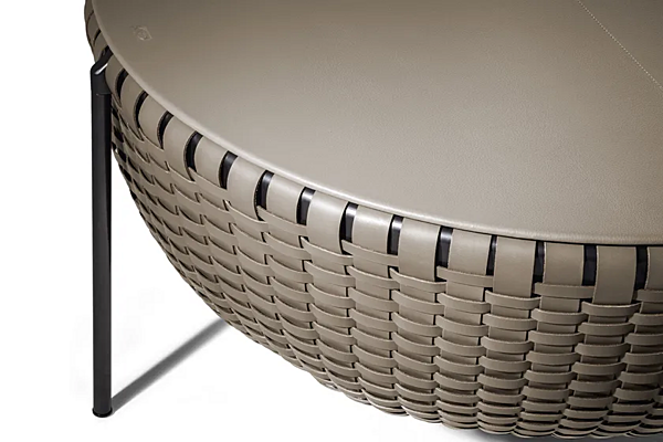 Runder Kaffeetisch aus gegerbtem Leder mit Stauraum POLTRONA FRAU Cestlavie Fabrik POLTRONA FRAU aus Italien. Foto №5