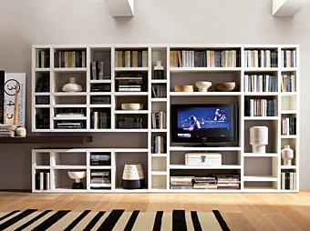 Offenes Bücherregal aus Holz MisuraEmme Crossing Fabrik MisuraEmme aus Italien