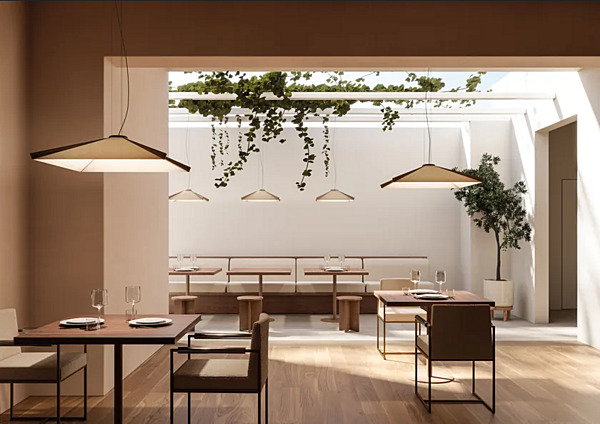 LED Pendelleuchte aus Stoff AXOLIGHT Salina Fabrik Axolight aus Italien. Foto №4