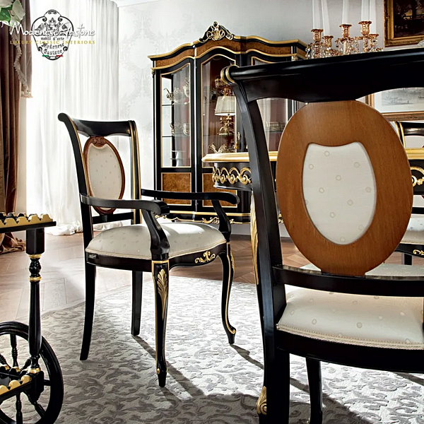 Polsterstuhl mit Armlehnen Modenese Luxury Interiors 12510 Fabrik MODENESE GASTONE aus Italien. Foto №2