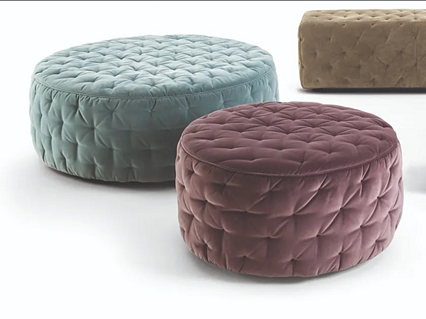 Runder gepolsterter Pouf aus Stoff Frigerio Miller Fabrik Frigerio aus Italien. Foto №1