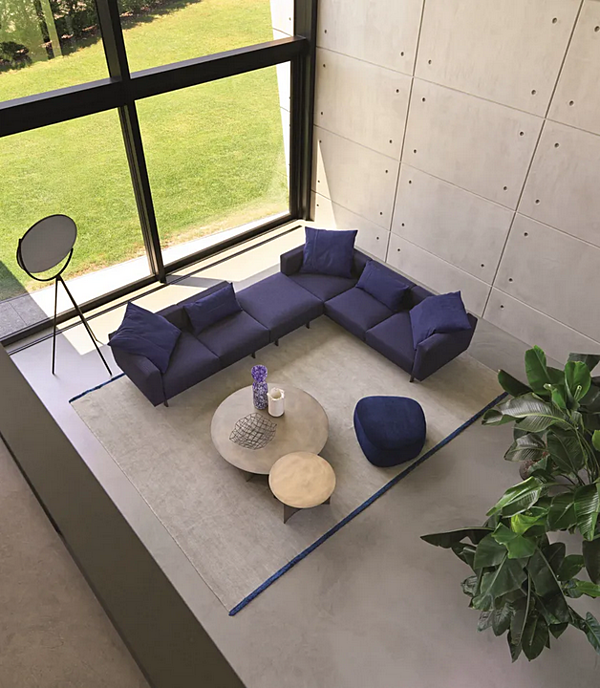 Modularer Ecksofa aus Stoff mit weicher Rückenlehne Flou Binario Fabrik Flou aus Italien. Foto №13