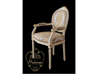 Polsterstuhl mit Armlehnen Modenese Luxury Interiors 14533 Polsterstuhl mit Armlehnen Modenese Luxury Interiors 14533 Fabrik MODENESE GASTONE aus Italien