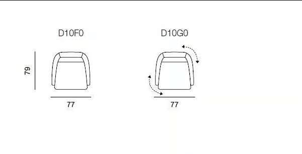 Drehbarer Stoff-Easy Chair mit Armlehnen AERRE ITALIA DIXI Fabrik AERRE ITALIA aus Italien. Foto №6