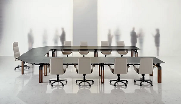 Leder Executive Chair mit Armlehnen und Rückenlehne i 4 Mariani Fabrik i 4 Mariani aus Italien. Foto №5