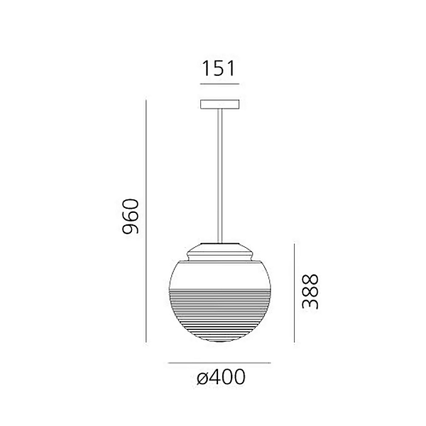 Pendelleuchte aus Glas und Messing Artemide Vitruvio 1263010A, 1263030A Fabrik Artemide aus Italien. Foto №4