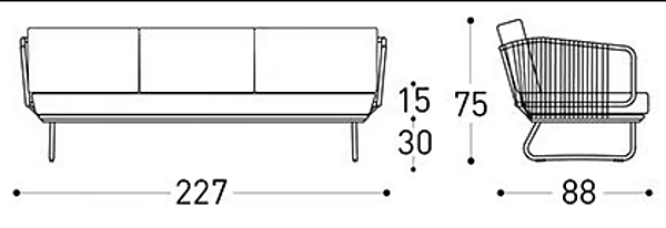 Sofa aus Kunstfaser mit Cord Babylon VARASCHIN 1743, 1744, 174D3, 174D3C Fabrik VARASCHIN aus Italien. Foto №14