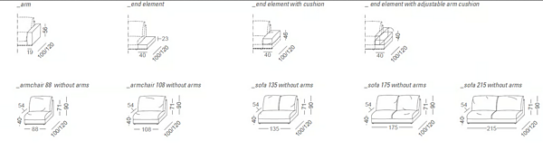 Ecksofa aus Stoff oder Leder 810 Fly VIBIEFFE Fabrik VIBIEFFE aus Italien. Foto №15