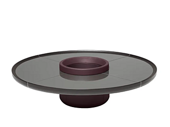 Niedriger runder Couchtisch aus Leder GIORGETTI RAY 71500, 71510, 71520