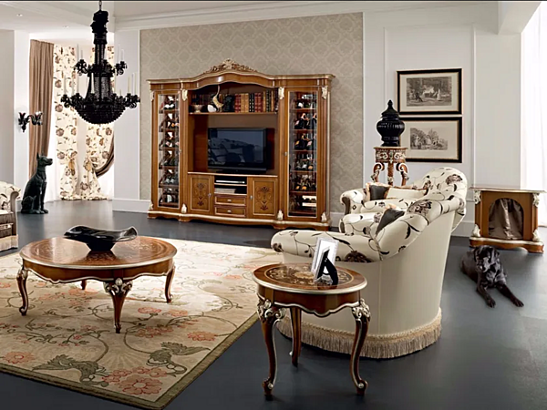 Runder Holztisch Modenese Luxury Interiors 13646 Fabrik MODENESE GASTONE aus Italien. Foto №3