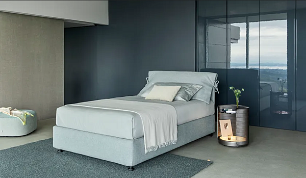 Einzelbett mit abnehmbarem Bezug Flou Nathalie Fabrik Flou aus Italien. Foto №2