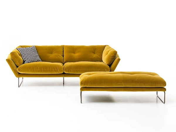 Sled-Basis Fußhocker mit Stoffbezug Saba New York Suite Fabrik SABA aus Italien. Foto №4