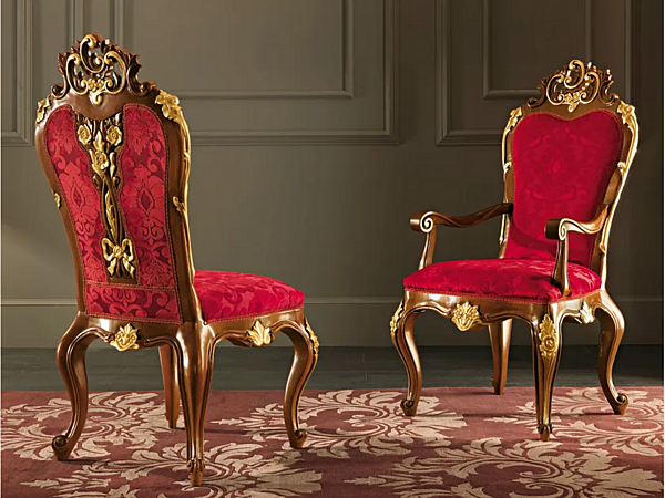 Polsterstuhl mit Armlehnen aus Stoff Modenese Luxury Interiors 11501 Fabrik MODENESE GASTONE aus Italien. Foto №5