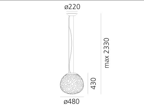 Hängelampe aus geblasenem Glas Meteorite Artemide 1710110A, 1702010A, 1701310A Fabrik Artemide aus Italien. Foto №7