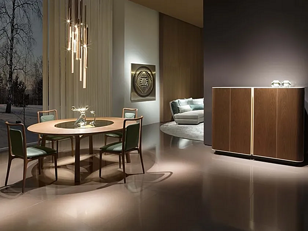 LED Pendelleuchte aus gegerbtem Leder Blatt GIORGETTI Fabrik GIORGETTI aus Italien. Foto №6