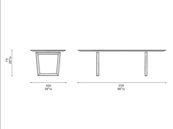 Rechteckiger Esstisch aus Massivholz Bolero POLTRONA FRAU Fabrik POLTRONA FRAU aus Italien. Foto №10