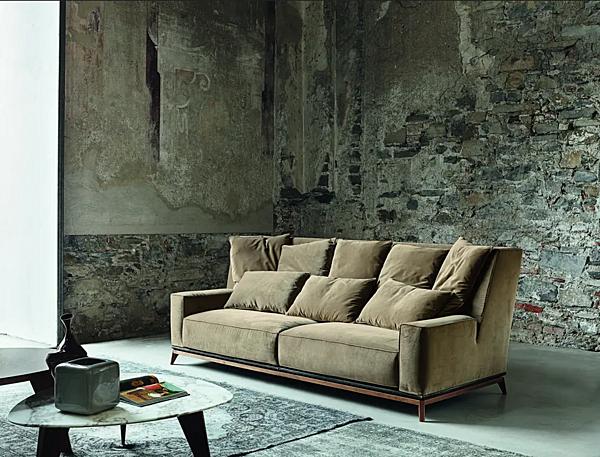 Dreisitziges Sofa aus Leder oder Stoff VIBIEFFE 430 Opera Fabrik VIBIEFFE aus Italien. Foto №6