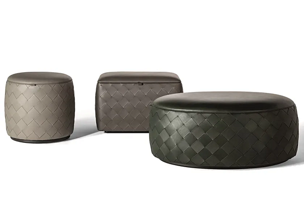 Ovaler Lederpouf Grant de Luxe POLTRONA FRAU Fabrik POLTRONA FRAU aus Italien. Foto №6