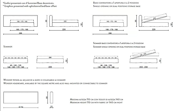 Lagerbett mit gepolsterter Rückwand Wonder Duomo Design Fabrik Duomo Design aus Italien. Foto №5