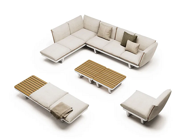 Modularer Garten-Sofa mit 3 Sitzen aus Stoff Atmosphera Kollektion Venedig Fabrik ATMOSPHERA aus Italien. Foto №10