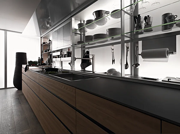 Rückwand für Einbauküche aus Glas VALCUCINE New Logica Fabrik VALCUCINE aus Italien. Foto №6