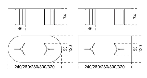 Ovaler Tisch aus Glas und Edelstahl Gallotti&Radice Raj Fabrik Gallotti & Radice aus Italien. Foto №3