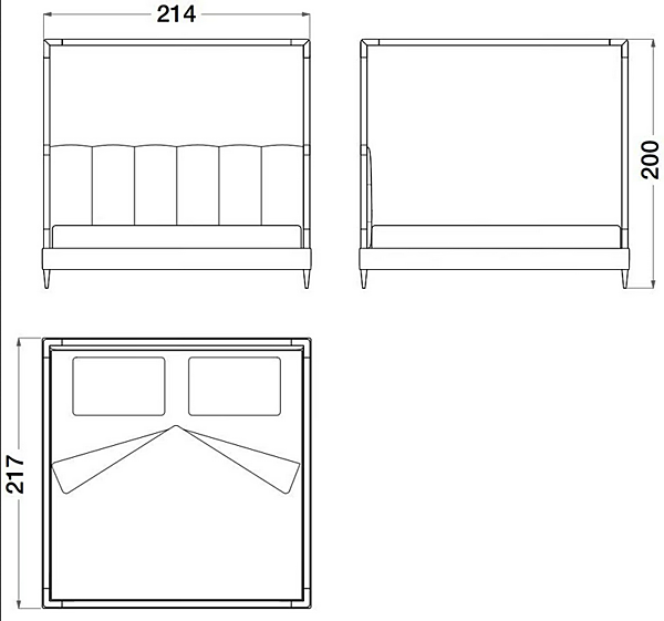 Canopy-Bett aus Nubuk und Metall Sesto Senso CPRN HOMOOD BS100, BS101, BS102 Fabrik CPRN HOMOOD aus Italien. Foto №4