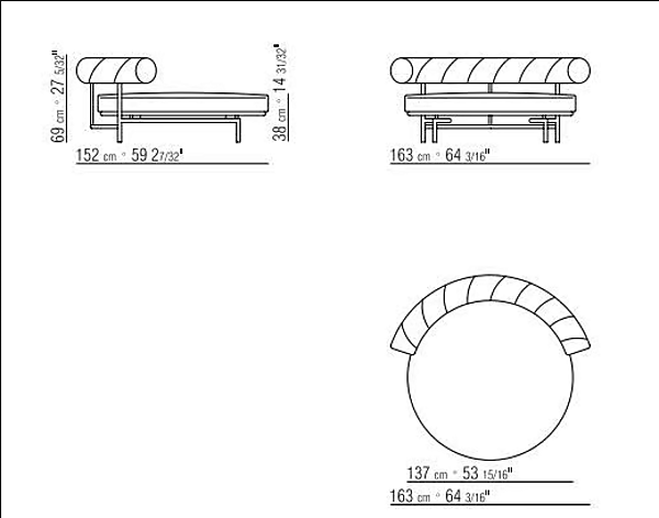 Runder Gartensofa aus Stoff FLEXFORM Supermax Outdoor Fabrik FLEXFORM aus Italien. Foto №9