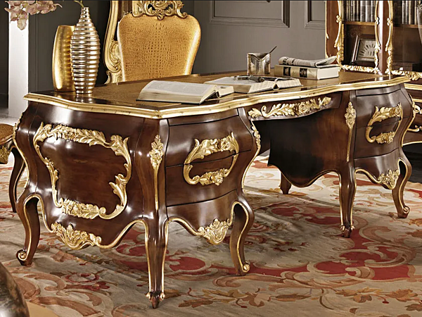 Schreibtisch aus Massivholz mit Schubladen Modenese Luxury Interiors 11302 Fabrik MODENESE GASTONE aus Italien. Foto №1