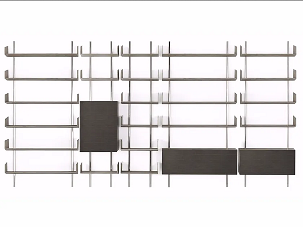 Wandmontierte modulare Holzbuchregal Brera Gallotti&Radice Fabrik Gallotti & Radice aus Italien. Foto №1