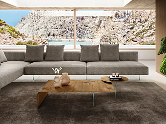 Rechteckiger Couchtisch aus Holz und Glas LAGO LEAN Rechteckiger Couchtisch aus Holz und Glas LAGO LEAN Fabrik LAGO aus Italien