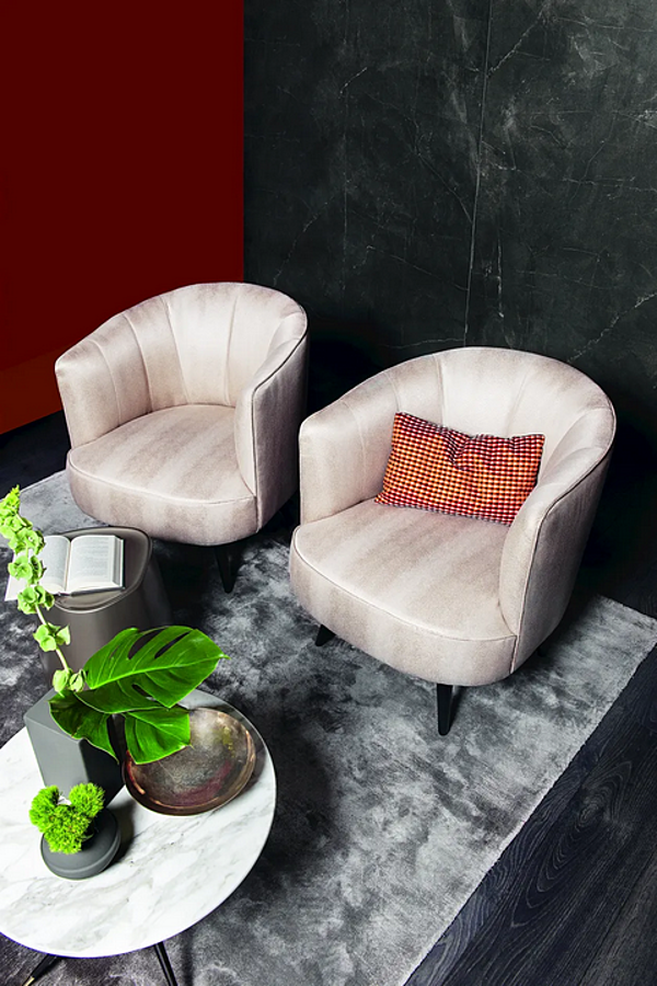 Drehbares Leder- oder Stoffarmchair 1650 Cordi VIBIEFFE Fabrik VIBIEFFE aus Italien. Foto №8