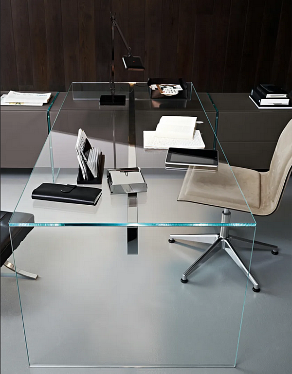 Eck-Schreibtisch aus Kristall Gallotti&Radice Air Desk 1 Fabrik Gallotti & Radice aus Italien. Foto №7