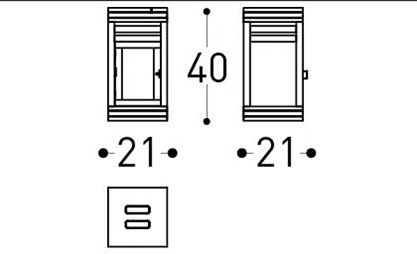 Holz und Glas Laterne Barcode VARASCHIN 2188, 2189 Fabrik VARASCHIN aus Italien. Foto №7