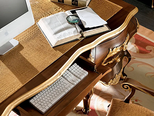 Schreibtisch aus Massivholz mit Schubladen Modenese Luxury Interiors 11302 Fabrik MODENESE GASTONE aus Italien. Foto №4