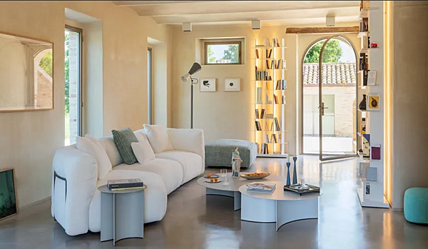Ecksofa mit abnehmbarem Bezug aus Stoff Flou Fiocco Fabrik Flou aus Italien. Foto №4