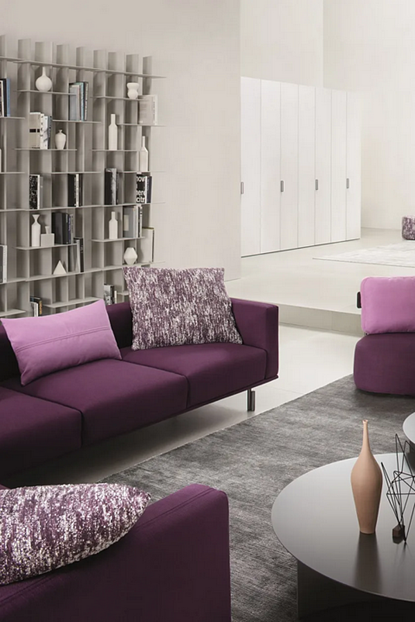 Modularer Ecksofa aus Stoff mit weicher Rückenlehne Flou Binario Fabrik Flou aus Italien. Foto №6