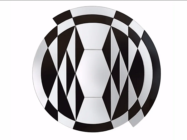 Runder Wandspiegel aus Kristall in Schwarz und Weiß Gallotti&Radice Beat Fabrik Gallotti & Radice aus Italien. Foto №1