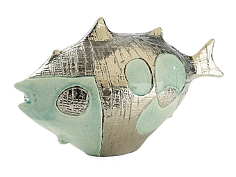 Keramische Skulptur langer Fisch Pop MARIONI 00104