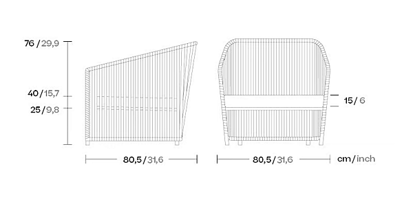 Gartenarmchair mit Armlehnen aus Stoff KETTAL Bitta Lounge #7020045001 Fabrik KETTAL aus Italien. Foto №7