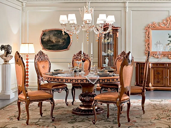 Runder Wohnzimmertisch aus Holz Barock Modenese Luxury Interiors 13142 Fabrik MODENESE GASTONE aus Italien. Foto №1
