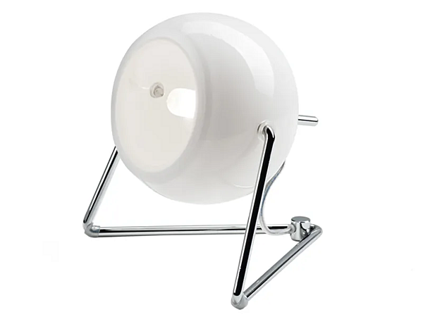Einstellbare Tischlampe aus verchromtem Metall in Weiß Fabbian Beluga Fabrik Fabbian aus Italien. Foto №1