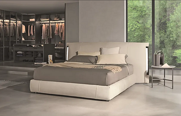 Doppelbett mit gepolsterter Rückwand Amal Flou Fabrik Flou aus Italien. Foto №8