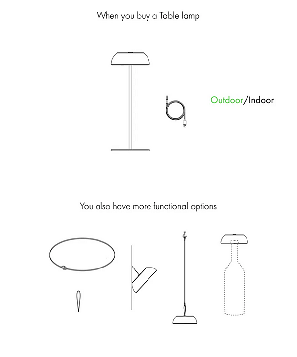 Multifunktionale tragbare Tischlampe aus Kunststoff AXOLIGHT FLOAT Fabrik Axolight aus Italien. Foto №5