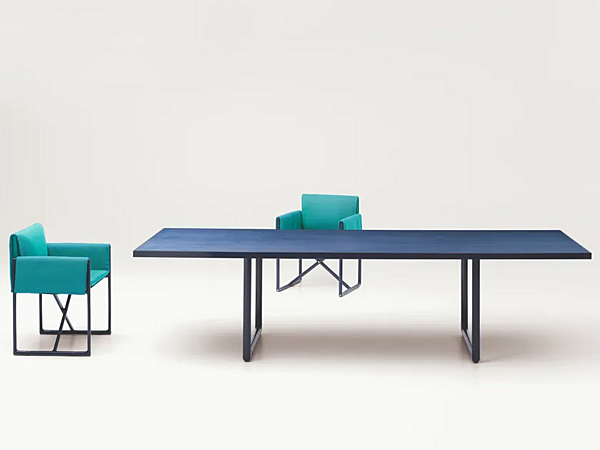 Rechteckiger Esstisch aus Aluminium und Holz Portofino PAOLA LENTI Fabrik PAOLA LENTI aus Italien. Foto №1