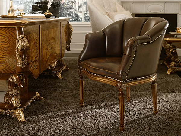 Lederstuhl mit Armlehnen A.R. Arredamenti Dolcevita 217 Fabrik A.R.ARREDAMENTI SRL aus Italien. Foto №2