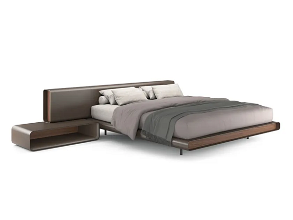 Doppelbett aus gegerbtem Leder mit integrierten Nachttischen Tube I 4 Mariani Fabrik i 4 Mariani aus Italien. Foto №1